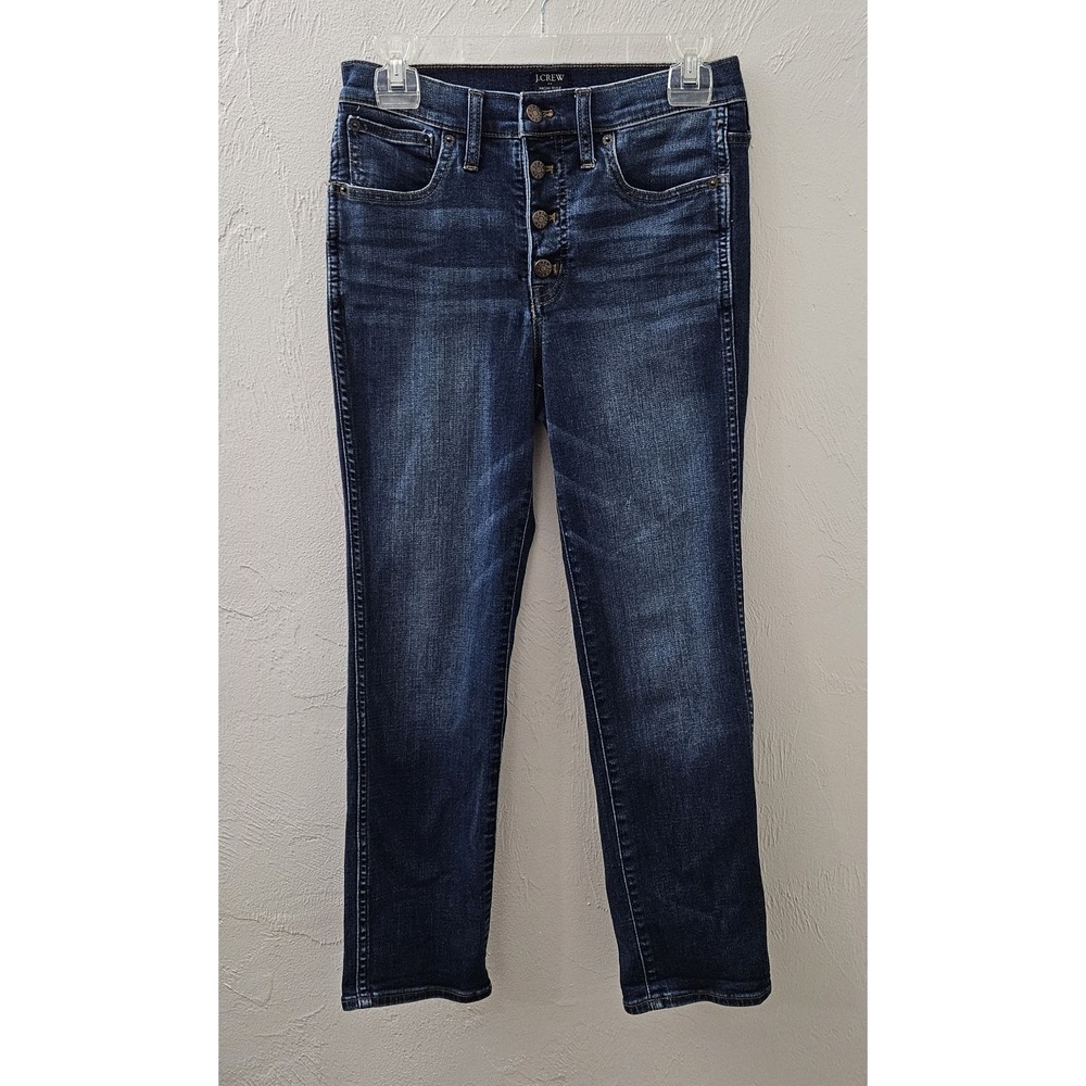 J.CREW Jeans Women's 27 High-Rise Vintage Straight Button Closure Dark Wash